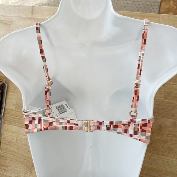NWT L*Space Helena Top Pink Orange Graphic M Swim Bikini Swimsuit - Picture 3 of 8